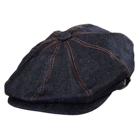 Jaxon Hats Denim Cotton Newsboy Cap Xxl Denim Blue