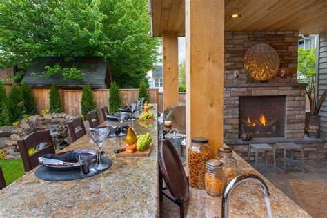 Outdoor Kitchen Bar Paradise Restored Landscaping