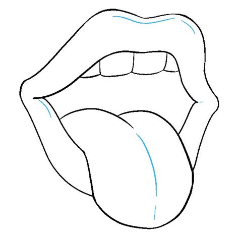 Easy Drawings Lips How To Draw A Mouth And Tongue Really Easy Drawing