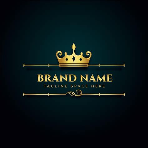 Free Vector Luxury Brand Logo With Golden Crown Design