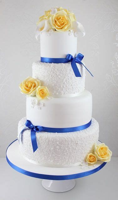 Blue And Yellow Wedding Cakes