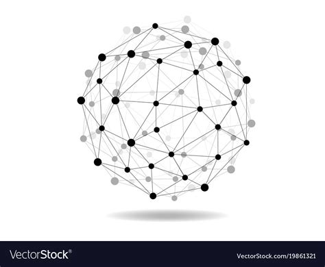 Wireframe Connecting Earth Sphere Royalty Free Vector Image