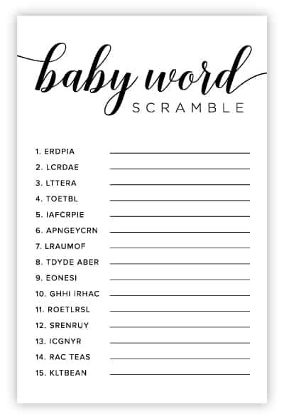 Free Printable Baby Shower Games Volume 3 Instant Download
