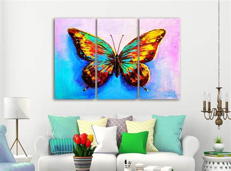 Butterfly Canvas Art Butterfly Oil Painting Butterfly Wall Art Etsy