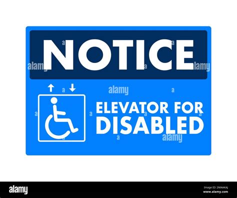 Elevator For Disability Notice Elevator For Disabled Sign Label