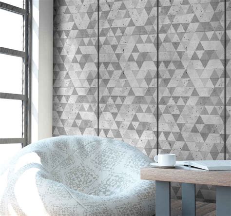 Concrete Triangles Textured Wallpaper Tenstickers