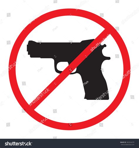 No Guns Allowed Sign No Weapons Stock Vector Royalty Free 363524279