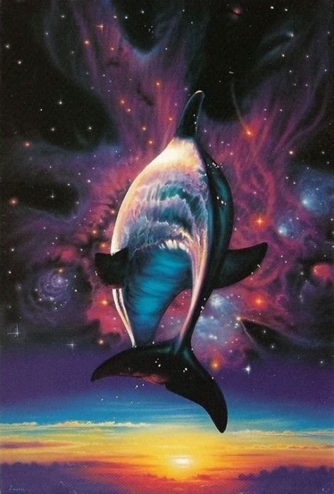Cosmic Dolphin Artwork By Christian Riese Lassen Art Painting Artwork