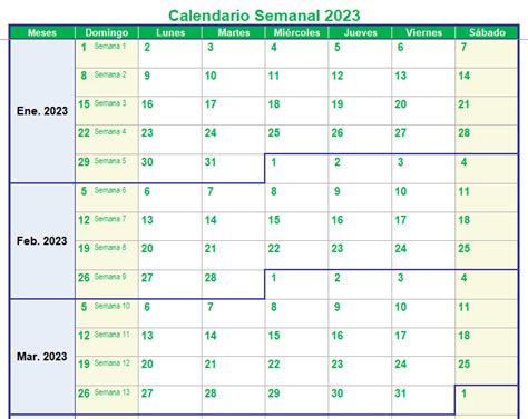 Calendario 2023 En Formato Excel Xls Descarga Gratis Para Todos Diseño