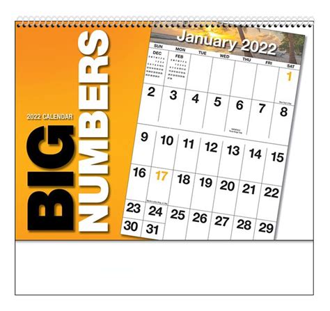 Big Numbers Appointment Spiral Calendar