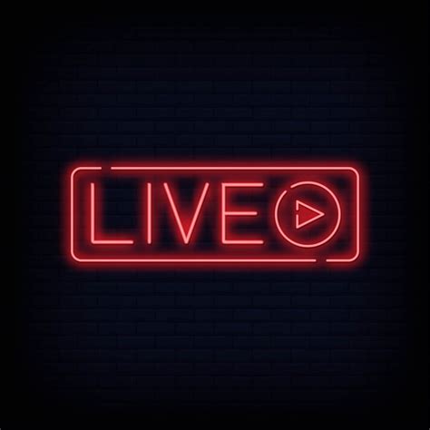 Premium Vector Live Neon Sign