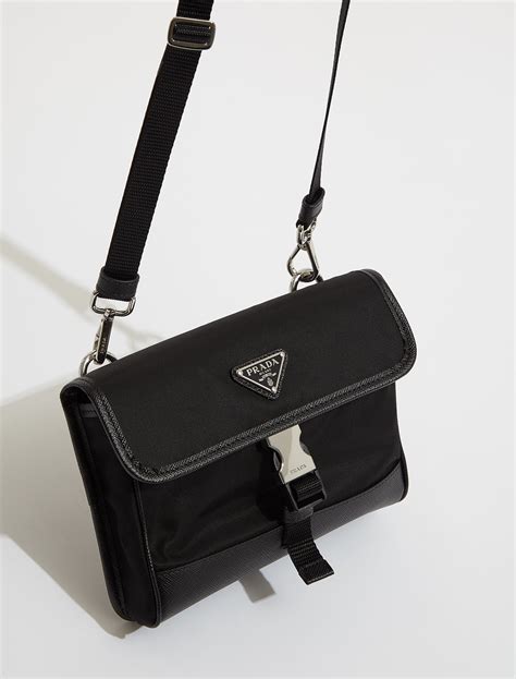 Prada Re Nylon And Saffiano Leather Smartphone Case In Black Voo