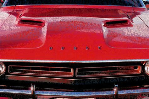1971 Photograph 1971 Dodge Challenger Red Mopar Typography By