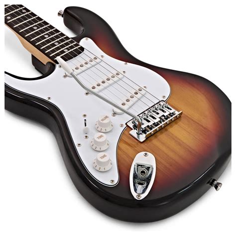 34 La Left Handed Electric Guitar By Gear4music Sunburst B Stock At