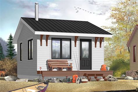 It features a single bathroom, and plenty of outdoor living. Small Plan: 320 Square Feet, 1 Bedroom, 1 Bathroom - 034-00174