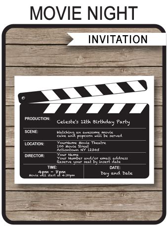 night party invitations template birthday party