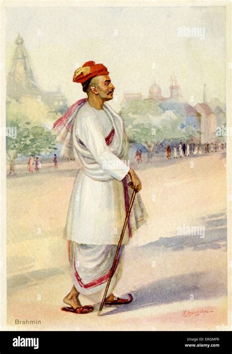 Portrait Of A Brahmin Illustration From Early 20th Century Stock Photo