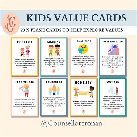 Kids Moral Values And Beliefs Teaching Cards Autism Etsy Australia