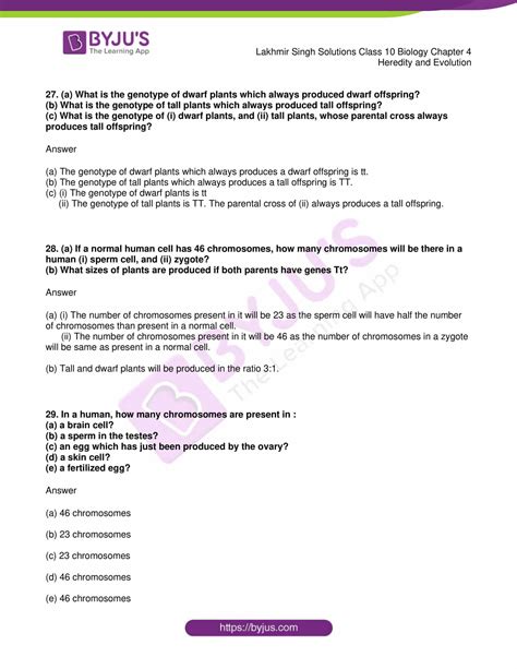 Lakhmir Singh Biology Class 10 Solutions For Chapter 4 Heredity And