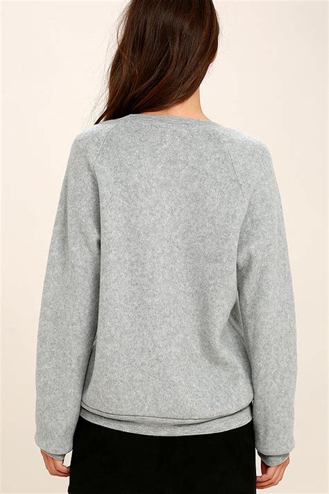 Project Social T Cozy Sweatshirt Heather Grey Sweatshirt Grey Sweater 48 00