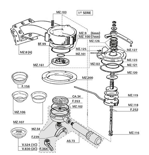 Bunn a10 parts list and diagram : Portafilter schematic | Kopi