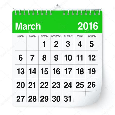 Pictures March 2016 Calendar March 2016 Calendar — Stock Photo