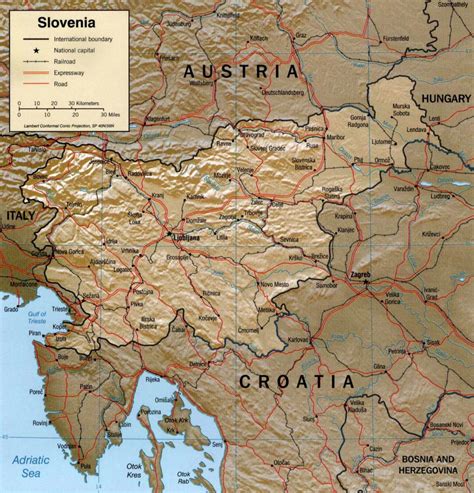 The former yugoslav republic of slovenia, which gained its independence in 1991, is slightly smaller than new jersey. Slovenian Map
