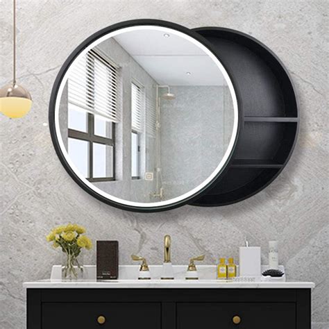 Bathroom Mirror Cabinet Led Lightedled Light Solid Wood Anti Fog Bathroom Mirror