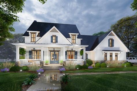Plan 16919wg Modern Farmhouse Plan With 2 Story Great Room And Upstairs Game Room Modern
