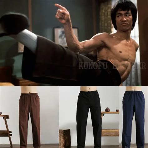 100 Cotton Bruce Lee Kung Fu Tai Chi Pants Wushu Martial Arts Wing