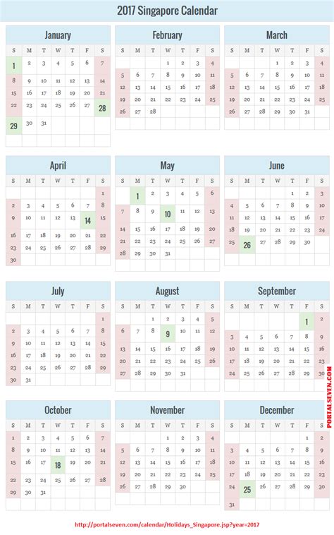2017 Singapore Holidays And Calendar