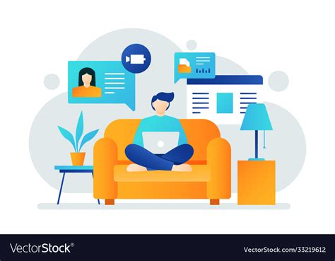 Work From Home Concept Graphic Design Royalty Free Vector