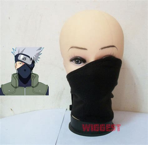 Black Naruto Hatake Kakashi Cosplay Mask Ninja Veil Anbu