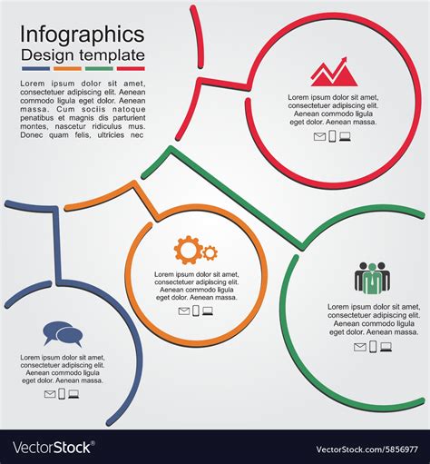 Infographic Report Template With Lines And Icons Vector Image