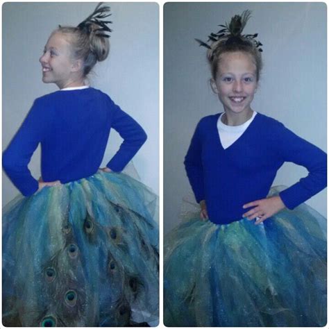 Peacock Costume Diy Elastic And Tulle For Skirt From Wal Mart Feathers