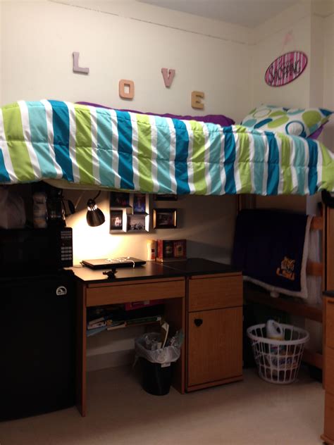 How To Turn A Lofted Dorm Bed Into A Much More Homey Space Dorm Room