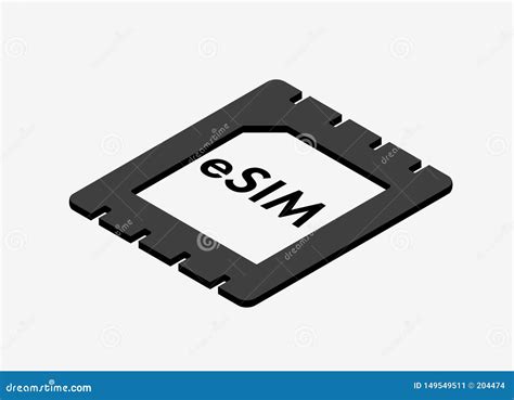 Esim Embedded Sim Card Isometric 3d Icon Symbol Mobile Cellular Chip