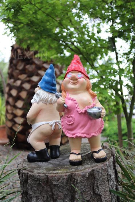 Garden Gnome Naked Nude Gnomes Cooking Naughty Gnome Statue Kitchen X Cm Ebay