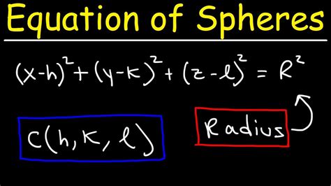 How To Find The Equation Of A Sphere Center And Radius Given The
