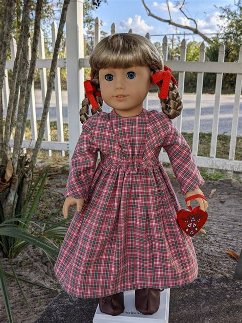 kirsten anniversary edition in a red and sage plaid promise dress agpastime american doll