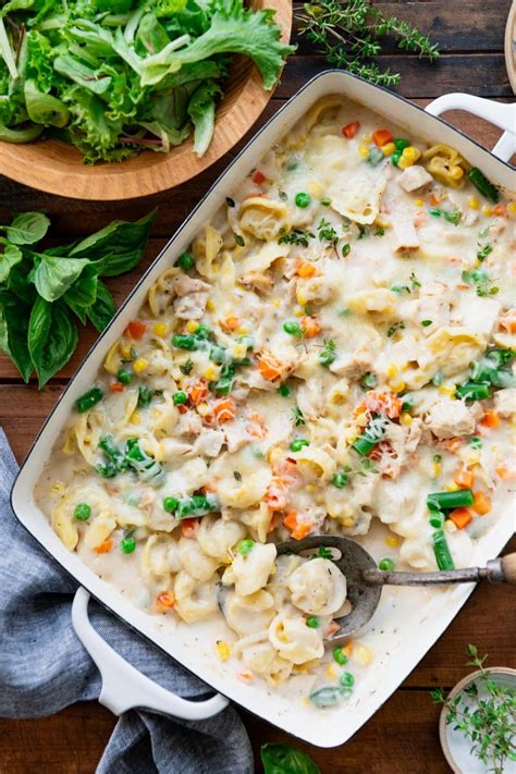 Dump And Bake Chicken Tortellini Alfredo The Seasoned Mom