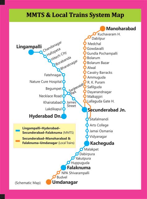 MMTS Train Timings Hyderabad - Secunderabad Metro Train Timings :: Route Map