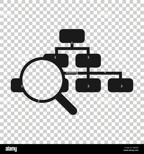 Hierarchy Diagram Icon In Flat Style Structure Search Vector