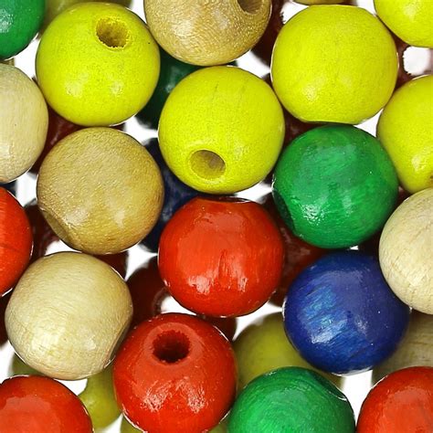 Wooden Round Beads 8 Mm Multicolor X85 Perles And Co