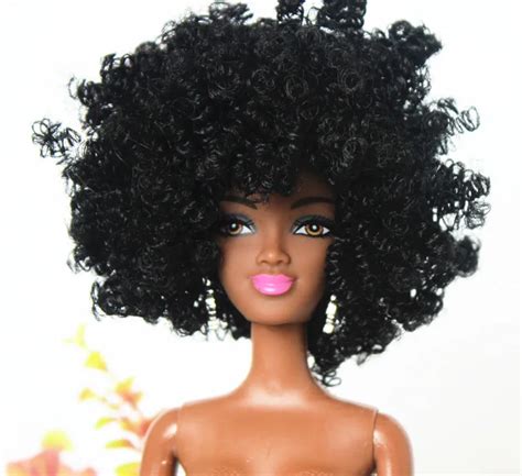 Africa Black Nude Naked Doll With 5 Joint Flexible Black Skin Curly Hair Doll Cosplay For