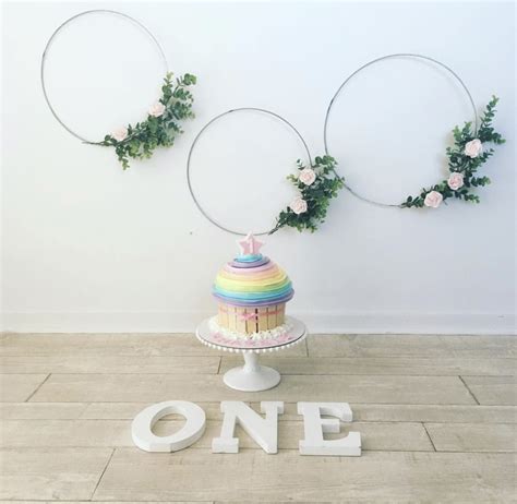 Rainbow Cake Smash Session Captured By Danielle Helmers Photography