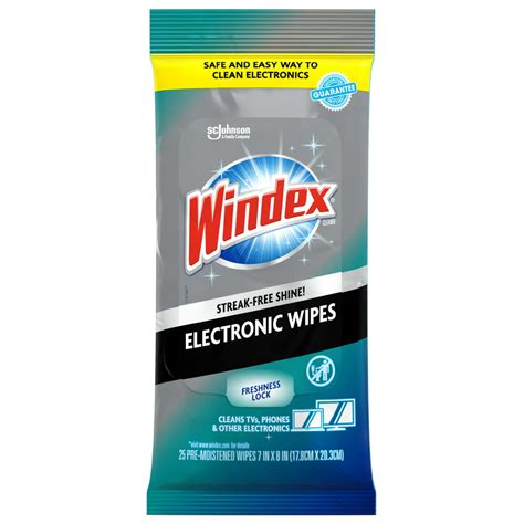 Windex Electronics Wipes Pre Moistened Provides Streak Free Shine 25