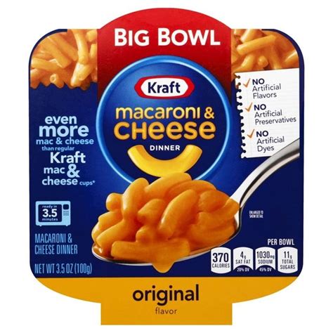 Kraft Big Bowl Original Macaroni And Cheese Dinner 3 5 Oz Instacart