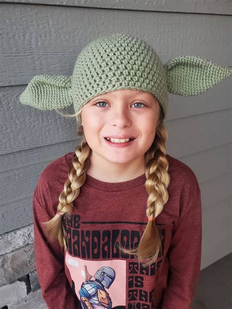 Crochet Baby Yoda Hat Nb Adult Sizes Perfect T Etsy