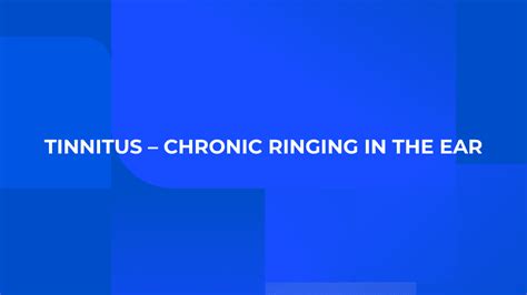 Tinnitus Chronic Ringing In The Ear Pacific Hearing Inc